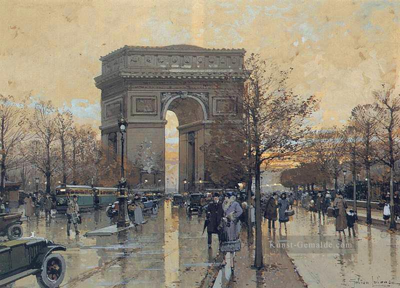 der Arc de Triomphe Paris Pariser Guaschgemälde Eugene Galien Laloue Ölgemälde
